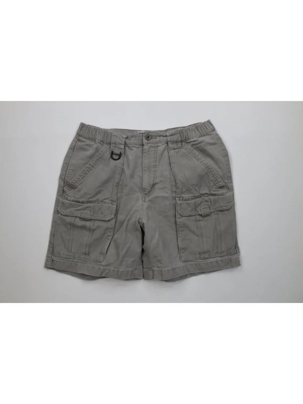 Vtg 90s Y2K Columbia Mens Small Faded Stonewash Canvas Above Knee Cargo Shorts